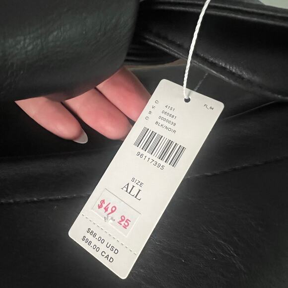 NWT Anthropologie Melie Bianco Marni Bow Knot Bag Cossbody Black Faux Leather - Picture 5 of 14